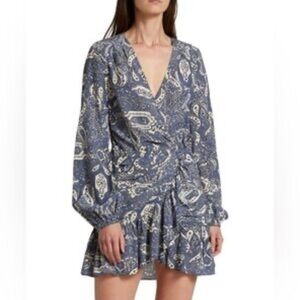 white christmas dresses Veronica Beard Raymond Denim Mini Dress | Midnight Wash
